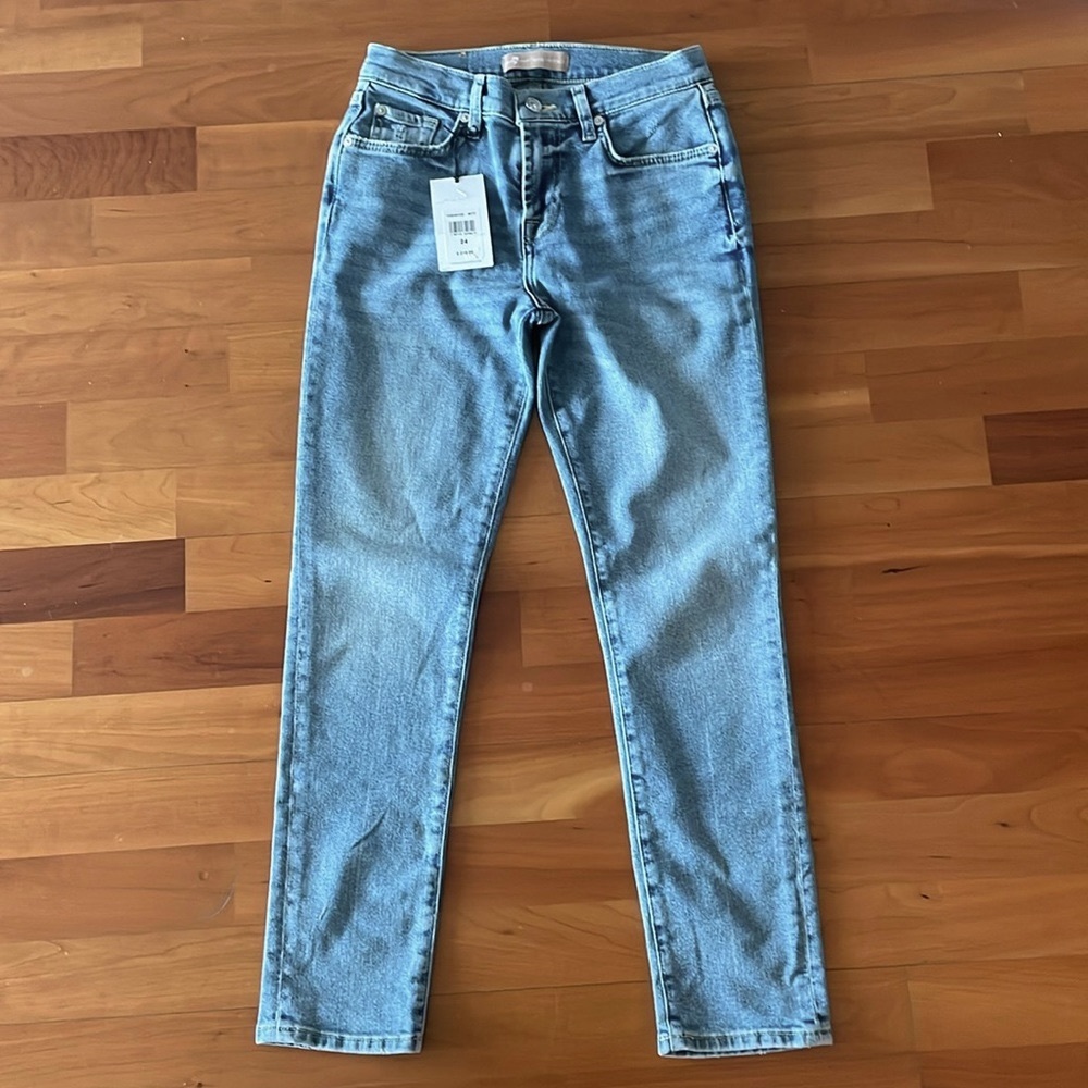 7 For All Mankind Josefina Luxe Vintage Slim Cropped Jeans Must Wash 24 NWT